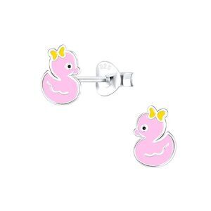 Silver Duck Stud Earrings